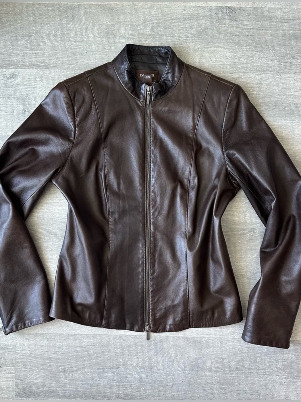 Vintage Danier Women's Dark Espresso Brown Leather Zip Jacket